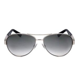 Jimmy Choo Silver Aviator Sunglasses with Gradient Gray Lenses